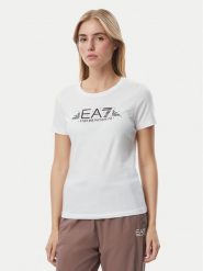EA7 Emporio Armani T-Shirt 7W001445 AF10373 U0002 Biały Regular Fit. Białe t-shirty EA7 Emporio Armani, xs, bez wzorów, z bawełny, bez kołnierzyka, bez ramiączek. Za 334.99 zł.