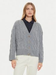 Tommy Hilfiger Kardigan WW0WW43089 Szary Regular Fit. Szare kardigany TOMMY HILFIGER, m, bez wzorów, z wełny. Za 399.99 zł.