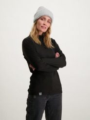 Bluza narciarska damska Poederbaas. Czarne bluzy POEDERBAAS, na zimę, xl, bez wzorów, z materiału, bez kaptura. Za 151.68 zł.