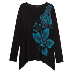 Desigual koszulka damska Ts Lena XS czarna. Czarne bluzki Desigual, xs, bez wzorów, ze lnu, bez kołnierzyka, bez ramiączek. Za 249.00 zł.