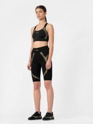 4F Legginsy kolarki treningowe kompresyjne 4FPRO damskie XS. Czarne legginsy 4f, s, bez wzorów, z materiału, z podwyższonym stanem. Za 279.99 zł.