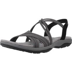 Sandały SKECHERS REGGAE SLIM - TURN IT UP Czarny. Czarne sandały Skechers, bez wzorów, z tkaniny, bez obcasa, bez zapięcia. Za 204.99 zł.