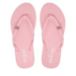 Japonki Guess. Czerwone klapki Guess, z aplikacjami, bez obcasa. Za 179.99 zł.