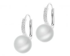 Kolczyki z białego złota z brylantami i perłami - próba 585. Białe kolczyki Apart, z brylantem, złote. W wyprzedaży za 2,653.00 zł.