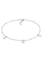 Elli Damska bransoletka na kostkę Kulka płytka młotkowane srebro 925 Sterling Silver Bransoletki na nogę 1 ct Damski. Szare bransoletki Elli, srebrne. Za 203.99 zł.