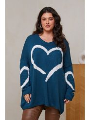 Curvy Lady Sweter w kolorze niebieskim rozmiar: 44/46. Niebieskie swetry Curvy Lady, bez wzorów, ze splotem, bez ramiączek. Za 78.99 zł.