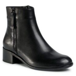 Gino Rossi 458 Czarny. Czarne botki Gino Rossi, bez wzorów, ze skóry, bez obcasa, bez zapięcia. Za 299.99 zł.