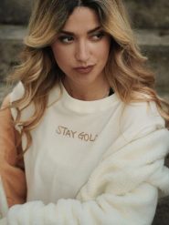 Bluza z wełna z ściągacze na co dzień na siłownię. Białe bluzy LEONE 1947 APPAREL, xs, bez wzorów, z wełny, bez kaptura. Za 147.31 zł.