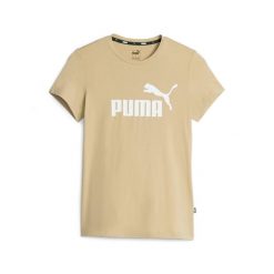 Koszulka damska Puma ESS Logo Tee. Brązowe bluzki Puma, xs, bez wzorów, sportowe, bez kołnierzyka, bez ramiączek. W wyprzedaży za 92.90 zł.