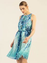 APART Sukienka w kolorze turkusowo-niebieskim rozmiar: 40. Niebieskie sukienki Apart, bez wzorów, z tkaniny, bez kołnierzyka, bez ramiączek, mini. Za 445.95 zł.