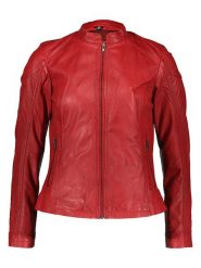 7eleven Skórzana kurtka "Rebecca" w kolorze czerwonym rozmiar: 38. Czerwone kurtki 7eleven, bez wzorów, ze skóry, bez kaptura. Za 434.99 zł.
