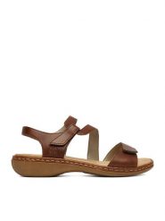 Rieker Sandały CEO-659C7-24 Brązowy. Brązowe sandały Rieker, bez wzorów, ze skóry, bez obcasa, na płaskiej podeszwie, bez zapięcia. Za 339.99 zł.