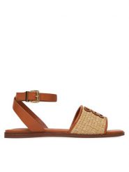 Nine West Sandały CWBFS181-03 Brązowy. Brązowe sandały Nine West, bez wzorów, z materiału, bez obcasa, na płaskiej podeszwie, bez zapięcia. Za 169.99 zł.