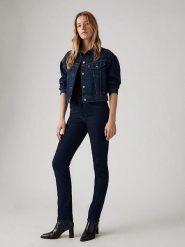 Levi's Dżinsy "724" - Slim fit - w kolorze granatowym rozmiar: W27/L28. Niebieskie jeansy Levi's®, l, z aplikacjami, z podwyższonym stanem. Za 220.27 zł.
