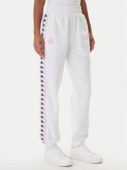 Kappa Spodnie dresowe Banda Adina 321Y8EW Biały Regular Fit. Białe spodnie dresowe Kappa, l, bez wzorów, z bawełny. Za 149.99 zł.