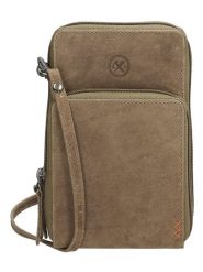 HIDE & STITCHES Skórzana torebka w kolorze jasnobrązowym na telefon - 11 x 20 x 13 cm rozmiar: onesize. Brązowe torby na ramię HIDE & STITCHES, bez wzorów, z materiału, przez ramię, bez dodatków. Za 113.99 zł.