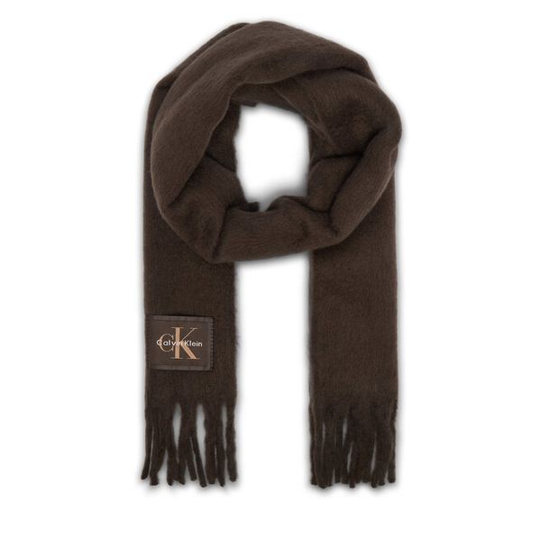 Szalik Calvin Klein. Brązowe szaliki Calvin Klein, bez wzorów. Za 329.99 zł.