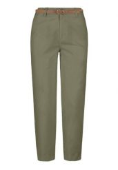 Bawełniane spodnie R-LANA. Brązowe spodnie materiałowe Volcano, s, bez wzorów, z bawełny, z standardowym stanem. Za 169.99 zł.