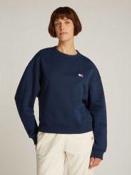 TOMMY JEANS Bluza w kolorze granatowym rozmiar: S. Niebieskie bluzy Tommy Jeans, s, bez wzorów, z bawełny, bez kaptura. Za 223.99 zł.