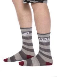 Leone 1947 Apparel Basic Stripes Unisex Skarpety sportowe. Brązowe skarpety LEONE 1947 APPAREL, bez wzorów, z żakardem. Za 16.80 zł.