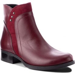 Botki ANN MEX - 9246 14BC+14BD Bordo. Czerwone botki Ann Mex, z aplikacjami, z nubiku, bez obcasa, bez zapięcia. W wyprzedaży za 219.00 zł.