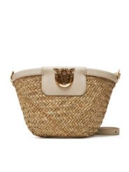 PINKO Torebka Love Summer Bucket PE 25 PLTT 103325 A1RL Beżowy. Brązowe listonoszki Pinko, bez wzorów, z tworzywa sztucznego, bez dodatków. Za 799.99 zł.
