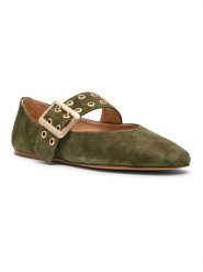 Steve Madden Skórzane baleriny "Atlantica" w kolorze khaki rozmiar: 39. Brązowe baleriny Steve Madden, bez wzorów, bez obcasa. Za 189.95 zł.