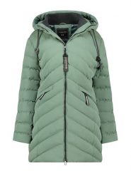 Canadian Peak Płaszcz zimowy "Clarisseak" w kolorze zielonym rozmiar: XXL. Zielone płaszcze Canadian Peak, na zimę, xxl, bez wzorów, z puchu, bez kaptura. Za 368.09 zł.