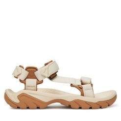 Sandały Teva. Brązowe sandały Teva, bez wzorów, sportowe, bez obcasa, bez zapięcia. Za 379.99 zł.