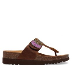 Japonki Scholl. Brązowe klapki Scholl, bez wzorów, bez obcasa. Za 219.99 zł.