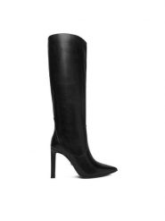 GINO ROSSI Kozaki EO-GLC511-17-3614 Czarny. Czarne kozaki Gino Rossi, ze skóry, bez obcasa, na szpilce, bez zapięcia. Za 799.99 zł.