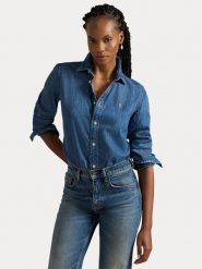 Polo Ralph Lauren Koszula jeansowa 211969458001 Niebieski Slim Fit. Niebieskie koszule Polo Ralph Lauren, bez wzorów, z jeansu, bez kołnierzyka, bez ramiączek. Za 859.99 zł.