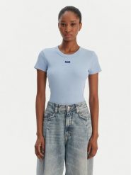 HUGO T-Shirt Easy 50523924 Błękitny Slim Fit. Niebieskie t-shirty Hugo, xl, bez wzorów, z bawełny, bez kołnierzyka, bez ramiączek. Za 199.99 zł.