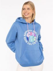 Zwillingsherz Bluza "Happiness and Love" w kolorze niebieskim rozmiar: L/XL. Niebieskie bluzy Zwillingsherz, l, bez wzorów, z kapturem. Za 211.81 zł.