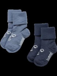 Hummel Skarpety hmlMINI WOOL 2-PACK z wełny – OMBRE BLUE/FLINT STONE. Niebieskie skarpety Hummel, bez wzorów, dziergany. Za 96.50 zł.