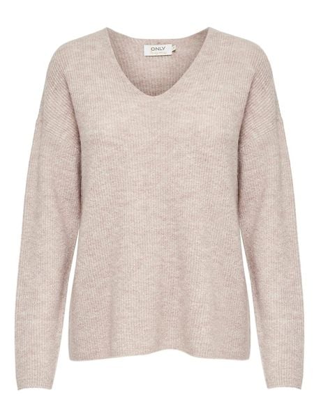 ONLY Sweter "Camilla" w kolorze beżowym rozmiar: M. Brązowe swetry Only, m, bez wzorów, ze splotem, bez ramiączek. Za 80.45 zł.