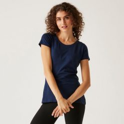 Carlie damska koszulka. Niebieskie bluzki Regatta, l, bez wzorów, z bawełny, casualowe, bez kołnierzyka, bez ramiączek. Za 77.60 zł.