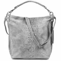 Shopperka skórzana BELTIMORE j. szara W10. Szare shopper bez wzorów, ze skóry, bez dodatków. Za 241.99 zł.