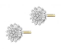 Kolczyki z żółtego złota z diamentami - 0,25 ct - próba 585. Żółte kolczyki Apart, z diamentem, złote. Za 2,990.00 zł.