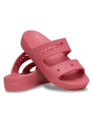 Crocs Klapki "Baya" w kolorze różowym rozmiar: 39/40. Różowe klapki Crocs, bez wzorów, z otwartym noskiem, bez obcasa. Za 148.61 zł.