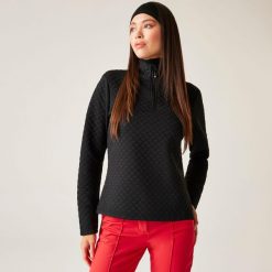 Bluza damska z suwakiem 1/4 Glamourize III Dare 2b. Czarne bluzy sportowe Dare 2b, na zimę, bez wzorów, z dzianiny, bez kaptura. Za 299.99 zł.