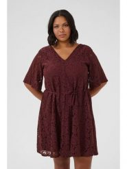 KAFFE curve Sukienka "Nima" w kolorze bordowym rozmiar: 54. Czerwone sukienki KAFFE curve, na co dzień, bez wzorów, z koronki, bez kołnierzyka, bez ramiączek, mini, proste. Za 208.99 zł.