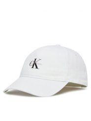 Calvin Klein Czapka z daszkiem Monologo Printed Baseball Cap LV04K5027G Biały. Białe czapki Calvin Klein, bez wzorów, z bawełny. Za 129.99 zł.