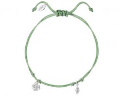 Bransoletka z elementami srebra i cyrkoniami - koniczyna, liść. Bransoletki Apart, z cyrkonią, srebrne. Za 199.00 zł.