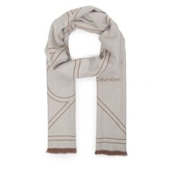 Szal Calvin Klein. Białe szaliki Calvin Klein, bez wzorów. Za 249.99 zł.