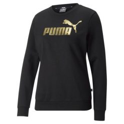 Puma Bluza Ess+ Metallic Logo 84995601. Czarne bluzy Puma, xs, bez wzorów, bez kaptura. Za 229.99 zł.
