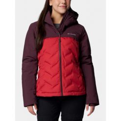 Kurtka Puchowa Damska Columbia Grand Trek III. Czerwone kurtki sportowe Columbia, na zimę, l, bez wzorów, z puchu, bez kaptura, trekkingowe. Za 999.00 zł.