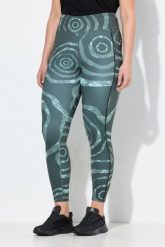 Damskie Legginsy sportowe szybkoschnące kieszenie z recyklingu. Zielone legginsy Ulla Popken, plus size, bez wzorów, z elastanu, z podwyższonym stanem. Za 239.99 zł.