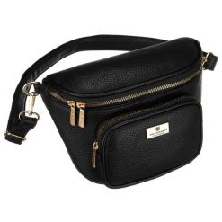 Czarna saszetka damska ze skóry ekologicznej zawieszona na regulowanym pasku - Peterson. Czarne torby na ramię Peterson, bez wzorów, ze skóry ekologicznej, bez dodatków. Za 70.00 zł.