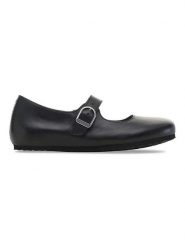 Birkenstock Skórzane baleriny "Santa Clarit" w kolorze czarnym rozmiar: 38. Czarne baleriny Birkenstock, bez wzorów, bez obcasa. Za 487.72 zł.